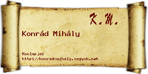 Konrád Mihály névjegykártya
